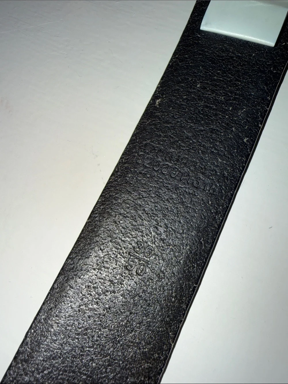 Worn Polo Ralph LaurenMen's Black Leather Belt with Silver Buckle size 90 (36)